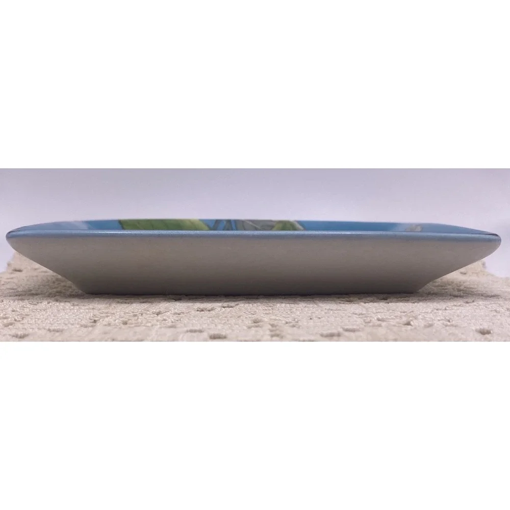 Vintage Hand Painted Hydrangea Trinket Catchall Crazing Soap Dish Small Tray